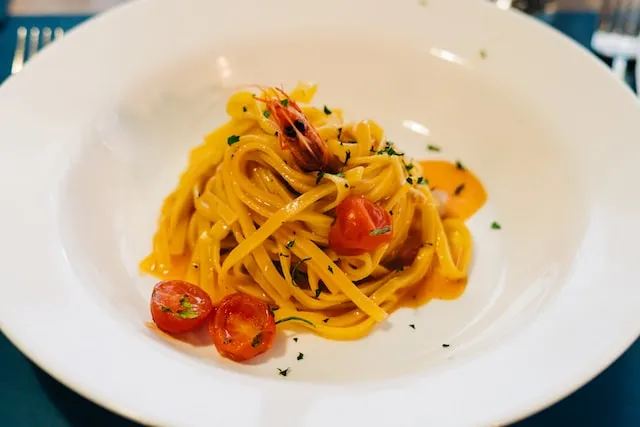 Italian pasta dish with tomatoes