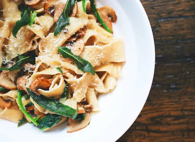 Italian pasta dish with greens