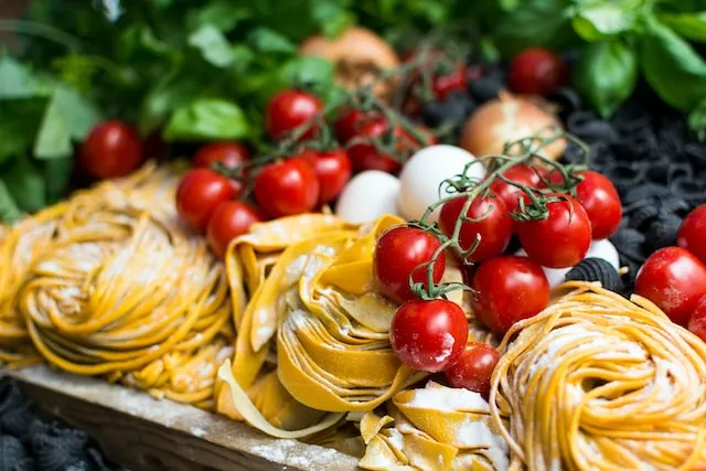Italian pasta and small tomatoes